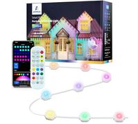 APPECK 50ft Smart RGB+IC Rainbow Outdoor Lights, 36 LED Eaves Lights with 54 Scene Modes, IP65 Waterproof, Perfect for Parties, Gardens, Patios