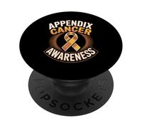 Appendix Cancer Awareness Orange Ribbon Support PopSockets Adhesive PopGrip