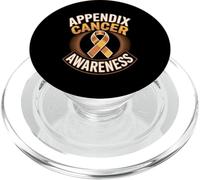 Appendix Cancer Awareness Orange Ribbon Support PopSockets PopGrip for MagSafe