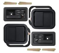 APPERFiT Exterior & Interior Door Handles w/Keepers Compatible with Jeep Wrangler YJ TJ 1991-2006 with Full Doors Replaces 55176382AE 55176383AE 55176477AB 55176476AB