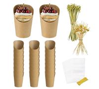 Appetizer Cups - 50 Kraftt Paper Charcuterie Cups, Snack Serving Cup, Party Treat Cup | Includes 50 Bags and 200 Picks for Popcorn Waffle Chips Hors D’oeuvres Finger Food Entertaining Events Adults Ki