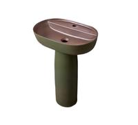 Appetizer Plates Light Luxury Ceramic Pedestal Sink with Faucet and Drain Kit Outdoor Wash Basin for Condiment