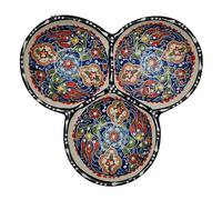 Appetizer with 3 Bowls in Turkish Ceramic - Ethnic Elegance Artisan for Your Table Morocco Tunisia Ethnic of the World 0507241255