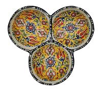 Appetizer with 3 Bowls in Turkish Ceramic - Ethnic Elegance Artisan for Your Table Morocco Tunisia Ethnic of the World 0507241258