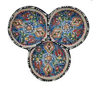 Appetizer with 3 Bowls in Turkish Ceramic - Ethnic Elegance Artisan Serving Dishes for Your Table Morocco Tunisia Ethnic of the World 0507241256