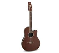 Applause Classic Nylon Electric Acoustic Concert Guitar - Traditional AB24C Mid Cutaway Nylon - Roundback Lyrachord Mid-Depth Body - AP3TP Preamp - Mahogany Top - Natural Satin - AB24CM-4S