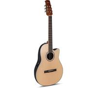 Applause Classic Nylon Electro-Acoustic Concert Guitar - Traditional AB24C Mid Cutaway Nylon - Roundback Lyrachord Body mid-depth - AP3TP Preamp - Spruce Top - Natural Satin - AB24CS-4S