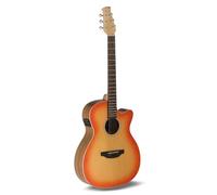 Applause E-Acoustic Guitar - Jump OM Electro Cut - Solid Spruce Top - Ovangkol Back - Cutaway - Honey Burst Matte - AEO-69-HB