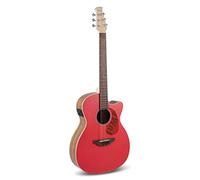 Applause Electric Acoustic Guitar Jump OM Cutaway Electro Lipstick AEO-69-R