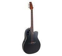 Applause Electro-Acoustic Guitar Elite AE44 Mid Cutaway - Roundback Lyrachord Body Mid-Depth - AP3TP Preamp - Spruce Top - Black Satin - AE44-5S