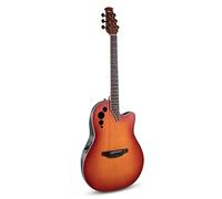 Applause Electro-Acoustic Guitar Elite AE48 Super Shallow Cutaway - Roundback Lyrachord Body Super Shallow - AP3TP Preamp - Spruce Top - Honeyburst Satin - AE48-1I