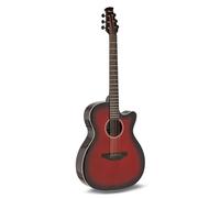 Applause Electro-Acoustic Guitar - Jump OM Electro Cut Gloss - Solid Spruce Top - Ovangkol Back - Cutaway - Cherry Burst High Gloss - AEO-69-CB