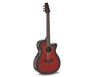 Applause Electro-Acoustic Guitar - Jump OM Electro Cut Gloss - Solid Spruce Top - Ovangkol Back - Cutaway - Cherry Burst High Gloss - AEO-69-CB