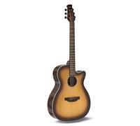 Applause Electro-Acoustic Guitar - Jump OM Electro Cut Gloss - Solid Spruce Top - Ovangkol Back - Cutaway - Tobacco Burst High Gloss - AEO-69-TB