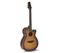 Applause Electro-Acoustic Guitar - Jump OM Electro Cut Gloss - Solid Spruce Top - Ovangkol Back - Cutaway - Vintage Cherry High Gloss - AEO-69-VC