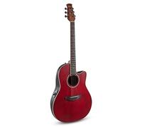 Applause Electro-Acoustic Guitar Traditional AB24 Mid Cutaway - Roundback Lyrachord Body Mid-Depth - AP3TP Preamp - Spruce Top - Ruby Red Satin - AB24-2S