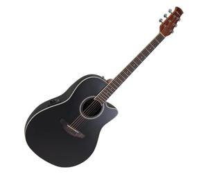 Applause Electro-Acoustic Guitar Traditional AB24 Mid Cutaway - Roundback Lyrachord Body Mid-Depth - AP3TP Preamp - Spruce Top - Black Satin - AB24-5S
