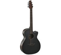 Applause E-Acoustic Guitar Jump Dark Matter AEO-69-5S, solid European spruce top, cut away, open-pored rosewood matte finish, matte black top, preamp with tuner, black machine heads