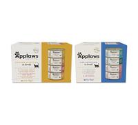 Applaws 100% Natural Adult Cat Food Bundle - Chicken Selection (24 x 70g) + Fish Selection (12 x 70g), Natural Grain-Free Recipes
