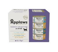 Applaws 100% Natural Adult Wet Cat Food Fish & Chicken Broth, 12x70g Multipack