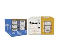 Applaws 100% Natural Cat Food Bundle - Chicken Selection (12 x 156g) + Tuna with Crab in Broth (24 x 70g), Protein-Rich Recipes for Adult Cats