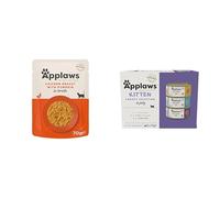 Applaws 100% Natural Chicken Breast and Pumpkin in Broth Wet Cat Food Pouches 12 x 70g + Senior Tuna and Chicken Selection Multipack in Jelly Tins 6 x 70g