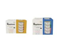 Applaws 100% Natural Chicken Selection Multipack of Tins in Broth 24 x 70g + Fish Selection Multipack of Tins in Broth 12 x 70g for Adult Cats