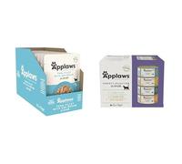 Applaws 100% Natural Tuna Fillet with Seabream in Broth Wet Cat Food Pouches 12 x 70g + Chicken and Fish Selection Multipack of Tins in Broth 12 x 70g