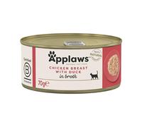 Applaws 100% Natural Wet Cat Food, Chicken with Duck in Broth, 70 g Tin (Pack of 24)
