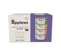 Applaws 100% Natural Wet Cat Food, Multipack Chicken and Fish Selection in Broth 70g Tin (24 x 70g Tins)