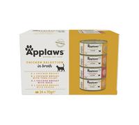 Applaws 100% Natural Wet Cat Food, Multipack Chicken Selection in Broth 70g Tin (24 x 70g Tins)