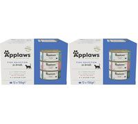Applaws 100% Natural Wet Cat Food, Multipack Fish Selection in Broth 156 g Tin (Pack of 24)