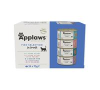 Applaws 100% Natural Wet Cat Food, Multipack Fish Selection in Broth 70g Tin (24 x 70g Tins)