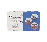 Applaws 100% Natural Wet Cat Food Pot, Multipack Fish Selection in Broth 60g Pots (Pack of 4, Total 32 Pots)