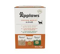 Applaws Adult Mixed Pack Cat Pouches in Broth 70g - Chicken Selection (12 x 70g)