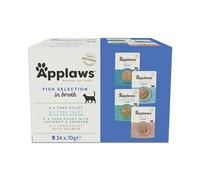 Applaws 100% Natural Wet Cat Food, Pouch Multipack Fish Selection in Broth, 70 g (24 x 70 g Pouches