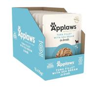 Applaws 100% Natural Wet Cat Food Pouch, Tuna Fillet with Seabream in Broth 70 g, 12 x 70 g Pouches