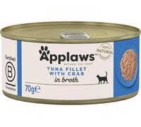 Applaws 100% Natural Wet Cat Food, Tuna with Crab, 70g (Pack of 24)