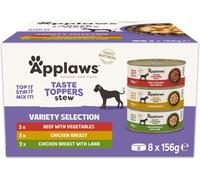 Applaws 100% Natural Wet Dog Food Tin, Grain Free Meat Selection with Vegetable