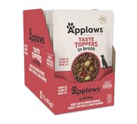Applaws Taste Toppers in Broth 12 x 85g - Beef with Green Beans, Sweet Potato & Red Pepper