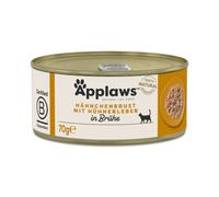 Applaws Adult Cat Cans Chicken in Broth 70g - Chicken Breast with Chicken Liver (6 x 70g)