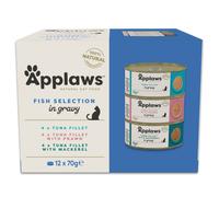 Applaws Adult Cat Cans in Gravy Saver Pack 48 x 70g - Tuna Fillet with Mackerel