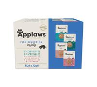 Applaws Natural Wet Cat Food, Pouch Multipack Fish Selection in Jelly, 70 g (24 x 70 g Pouches)