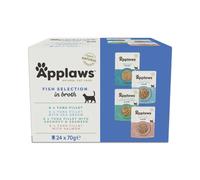 Applaws Cat Natural Fish Selection in Broth 24 x 70g - Fish Selection (4 Varieties)