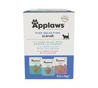 Applaws 100% Natural Wet Cat Food, Pouch Multipack Tuna Selection in Broth, 70 g (12 x 70 g Pouches)