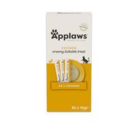 Applaws Chicken Creamy Lickable Cat Treats for Cats and Kittens 32x15g, Grain Free Puree 15g Sachet