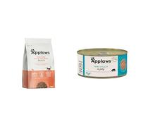 Applaws Complete Grain-Free Dry Adult Cat Food, Chicken with Salmon 7.5kg + Tuna Fillet in Jelly Wet Cat Food Tins 24 x 70g
