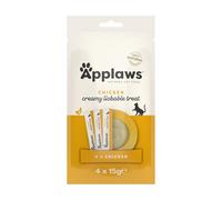 Applaws Creamy Chicken Lickable Cat Treats for Cats and Kittens, Grain Free Chicken Puree 15g Sachet, Total 40 Sachets