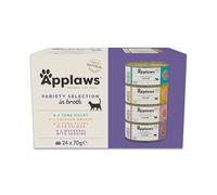 Applaws Natural Adult Wet Cat Food Cans,Variety Selection in Broth - 24x70g