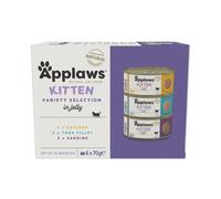 Applaws Natural Cat Food, Kitten Multipack Chicken and Fish Selection in Jelly Tin, 6 x 70 g
